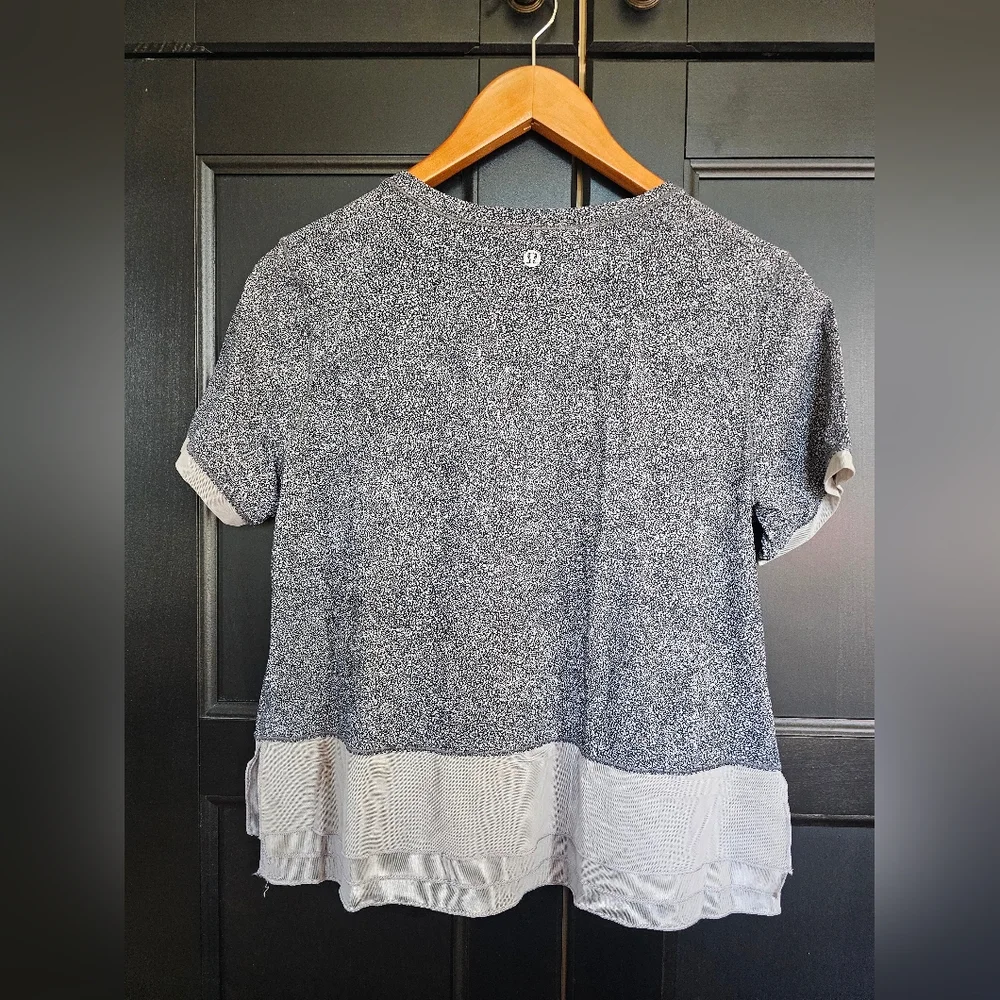 Lululemon Sole Training Top in the Sea Spray Alpine White Dark Chrome